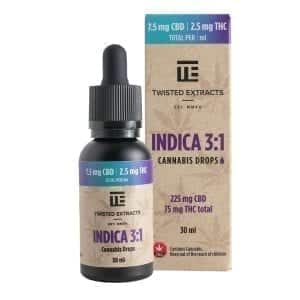 Indica 3:1 Cannabis Oil Drops | 75mg THC + 225mg CBD | Twisted Extracts (Orange Flavour)