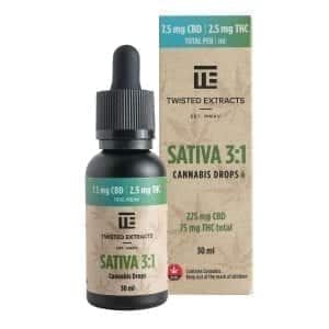 Sativa 3:1 Cannabis Oil Drops | 75mg THC + 225mg CBD | Twisted Extracts (Orange Flavour