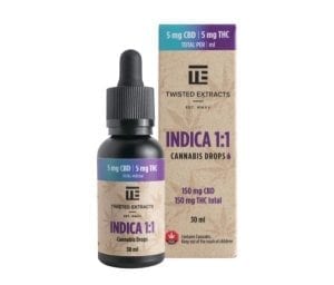 Indica 1:1 Cannabis Oil Drops | 150mg THC + 150mg CBD | Twisted Extracts (Orange Flavour)