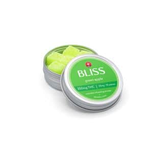 Bliss Gummies Green Apple 250mg THC