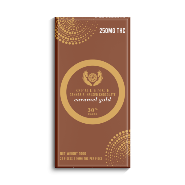 Opulence Caramel Gold THC Bar – 250mg THC